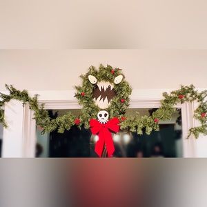 💀🎃🎄 Man eating wreath nightmare before Christmas handmade Christmas decor